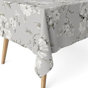 ECOMMERC3 Nappe anti-taches pour table rectangulaire Taille 250 x 140 cm - Nappe anti-taches toucher extra douce et imperméable, couleur grise