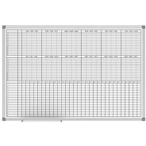 MAUL MAUL Standaard maandelijkse / jaarplanner met magnetische whiteboard, beschrijfbaar, weken/maanden print en dagelijkse indeling, 60 x 90 cm