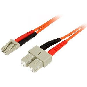 StarTech.com 2m 50/125 OM2 Multimode Duplex Glasvezel kabel LC naar SC LSZH Oranje (50FIBLCSC2)
