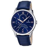 Festina Herenhorloge, leer, blauw, F16823/3, Blauw/Blauw, riem