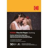 KODAK Fine Art Paper/Etching - 50 vellen hoogwaardig gestructureerd fotopapier - formaat 10 x 15 cm (A6) - matte afwerking met graveereffect - 210 g/m² - compatibel met elke inkjetprinter