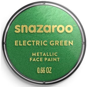 Snazaroo - Verf voor gezicht en lichaam, make-up voor gezicht en bekleding, voor kinderen en volwassenen, 18 ml, kleur: elektrisch groen