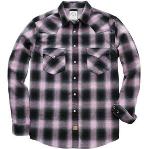 Dubinik® Flanellen overhemd voor heren, geruite westerse cowboy vintage lange mouwen katoenen drukknopen casual overhemden