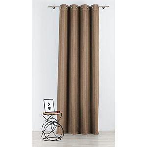 Mendola Interior Cheer Curtain with Eyelets, Natural Linnen Look, Cappuccino, 140 x 260 cm