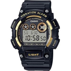 Casio W-735H-1A2 Japans kwartsuurwerk, uniseks, 38 mm, riem, zwart., riem