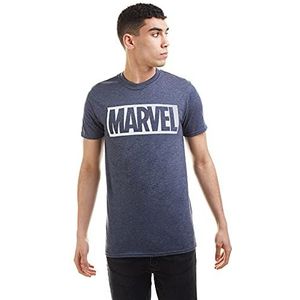 Marvel Heren Mono Logo T-Shirt, donkergrijs gemêleerd