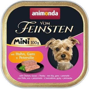animonda Vom Feinsten Adult Mini - Heerlijk natvoer voor honden - geschikt voor kleine rassen - met kip, gans en peterselie - 32 x 100 g