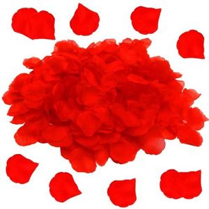 Lumeiy 2000 stuks kunstrozenblaadjes, kunstmatige rozenblaadjes, kunstrozenblaadjes voor romantische scènes voor bruiloft, verjaardag, Valentijnsdag, bekentenis (rood)