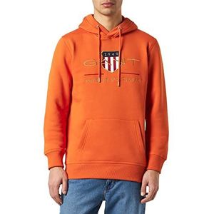 GANT Archive Shield Hoodie Sweatshirt met capuchon voor heren, Pumpkin Oranje