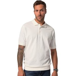 JP 1880 Poloshirt, Basic, Buikfit, Halbarm, Piqué, XL tot 10XL Poloshirt voor heren, Gebroken wit, 6XL