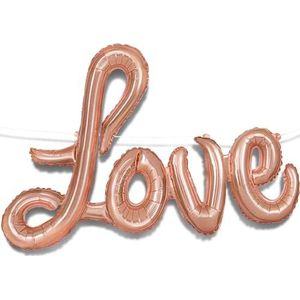 Unique Party 53687 - ballonbannerset letter ""Love"", kleur: roségoud, metallic