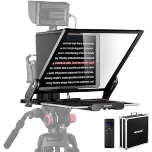 NEEWER X17 II teleprompter met RT113 afstandsbediening/app-bediening, 43,2 cm HD-straalsplitter, volledig metalen frame, verbeterde QR-plaat, compatibel met iPad 501PL, opladen