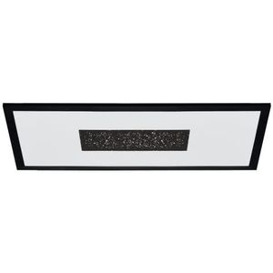 EGLO Marmorata Led-plafondlamp met kristaleffect, lichtzones via schakelaar, plafondverlichting van metaal zwart en kunststof wit, 60 x 30 cm