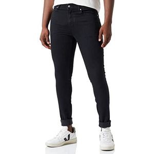Calvin Klein Jeans Super Skinny herenbroek, denim, zwart, 28 W/30 l, Denim Zwart