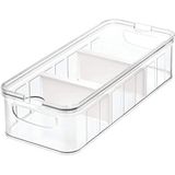iDesign koelkast voorraaddoos (37,6 cm x 16,1 cm x 9,6 cm), grote BPA-vrije kunststof voedseldoos, bewaardoos voor keuken of koelkast, transparant