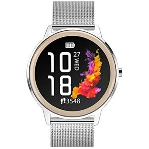 Sekonda 42 mm smartwatch voor dames met hartslag- en slaapmonitor, dagelijkse activiteit, sport, muziek, weer, berichten, mesh-armband.