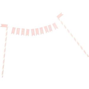 Unique Party 73370 taartdecoratie – babyshower met roze harten
