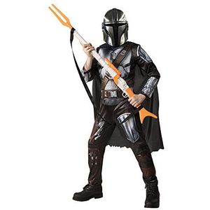 Rubies Deluxe Mandalorian kostuum voor kinderen, overall met harnas, cape en masker, Mandalorian Star Wars officieel voor carnaval, Halloween en Kerstmis, kinderen van 9 tot 10 jaar