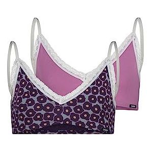 Skiny Cottonlace Multipack T-shirt-beha voor meisjes, Lavenderbloemen Selection