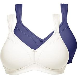 Susa dames bh set 2 stuks, marineblauw/ivoor