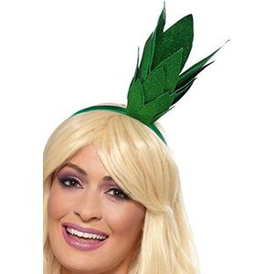 Smiffy's 48878 Haarband voor volwassenen, glitter, ananas, groen, Eén maat