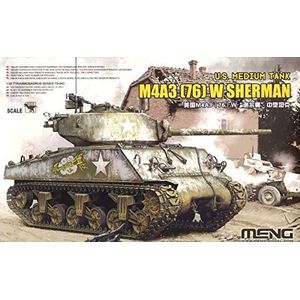 1:35 MENG TS043 U.S. Medium Tank M4A3 [76]W Sherman Plastic Modelbouwpakket