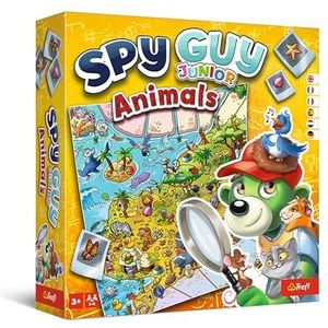 Trefl Spy Guy Junior Animals – coöperatief onderzoeksspel voor de kleintjes, zoek naar bewijs en vang de crimineel, groot speelbord, voor kinderen vanaf 3 jaar