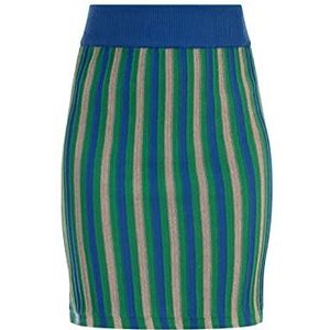 nelice Mini jupe tricotée pour femme, Bleu Multicolore, L