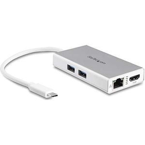 StarTech.com USB-C multiport adapter – mini-dockingstation USB-C met 4K HDMI – 60 W PD Pass-Through, GbE, 2pt USB-A 3.0 Hub – Mini Dock USB Type-C voor laptop – wit (DKT30CHPDW)