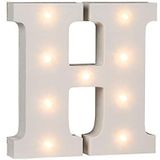 Out of the Blue 57/6081 - houten letter ""H"" verlicht met 9 LED-lampen, werkt op batterijen, ca. 16 cm