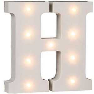 Out of the Blue 57/6081 - houten letter ""H"" verlicht met 9 LED-lampen, werkt op batterijen, ca. 16 cm