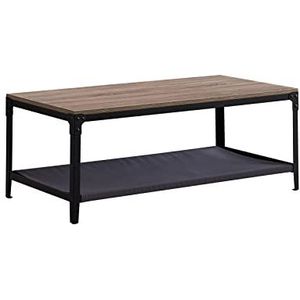 Sulypo Salontafel van hout met MDF-plaat en metalen frame met stoffen bekleding als huisdierbed, grijs, L 17 x D 60 x H 46 cm