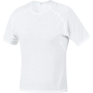 GORE Wear Herenshirt, korte mouwen, ademend, Gore M Base Layer Shirt, maat: L, kleur: wit, 100018, Wit.