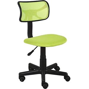 BAKAJI In hoogte verstelbare bureaustoel met bureauwielen voor slaapkamer met ergonomische rugleuning van ademend netweefsel, gevoerde zitting (groen)
