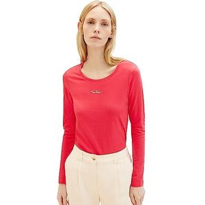 TOM TAILOR 1039760 T-shirt met lange mouwen voor dames, 19214 - Roze dageraad