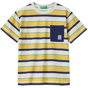 United Colors of Benetton T-shirt met korte mouwen voor jongens, Fantasia A Righe meerkleurig 901