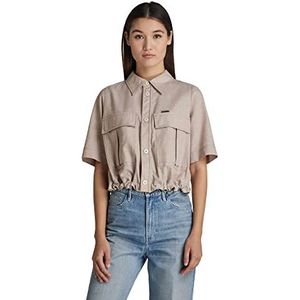 G-STAR RAW dames blouse kort, meerkleurig (Westpoint kaki / wit D123-d141)