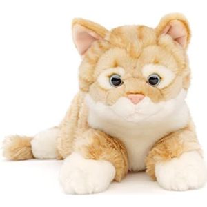 Uni-Toys - Tijgerharige kat (rood-bruin), liggend - 38 cm (lengte) - Pluche kitten - Knuffel