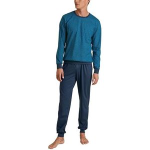 CALIDA Relax Imprint Pyjama à 3 poignets pour homme, Bleu Danube, 48-50