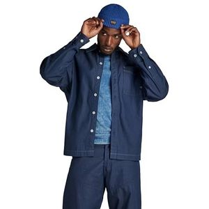 G-STAR RAW Boxy Fit Overshirts voor heren, Blauw (Raw Denim D23007-d541-001)