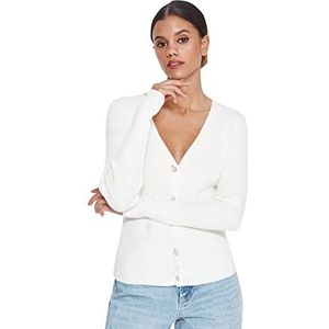 Trendyol Trendyol Basic gebreid damesvest met V-hals blazer voor dames (1 stuk), ECRU