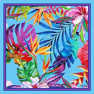 Keola Fabrics Blueprint Jungle sjaal, turquoise, 70 x 70 cm, dames, turquoise, 70 x 70 cm, Türkis