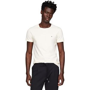 Tommy Hilfiger Stretch Slim Fit S/S T-shirts voor heren (1 stuk), Beige (Calico)