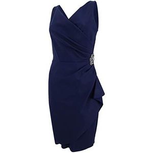 Alex Robe courte plissée pour femme avec jupe à volants (petites et régulières) pour une occasion spéciale, bleu marine, 6