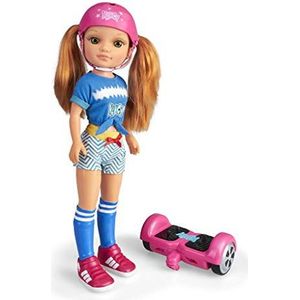 Nancy - Een dag met mijn hoverboard, mechanische pop met hoverboard step voor jongens en meisjes vanaf 3 jaar, meerkleurig, (Famosa 700015134)