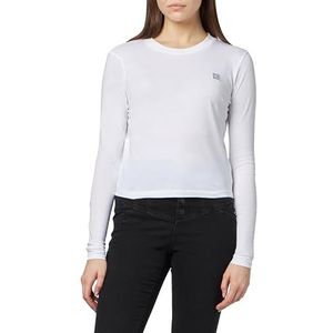 Calvin Klein Ck Embro Badge Ls Baby Tee J20j222884 Gebreide tops met lange mouwen voor dames, Wit (helder wit)