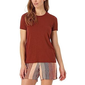 Schiesser Shirt de Couchage à Manches Courtes en Modal-Mix + Relax Femme, Terracotta, 36