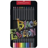 Faber-Castell 116413 - kleurpotloden Blackwood, Black Edition, 12-delige metalen etui