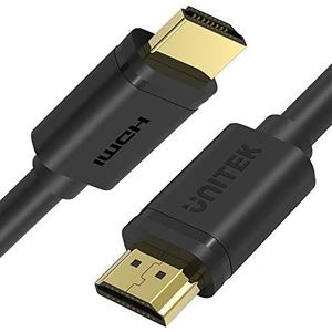 UNITEK HDMI-stekker naar stekker 2.0, 4K @ 60P, audio-video-kabel, buitendiameter: 7,3 mm, 100% koper, HDMI-Ethernet, monitorkabel, zwart