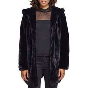 Urban Classics Teddy jas pluche mantel van teddy fleece - dames capuchon teddy coat dames parka (1-Pack), Zwart, 3XL